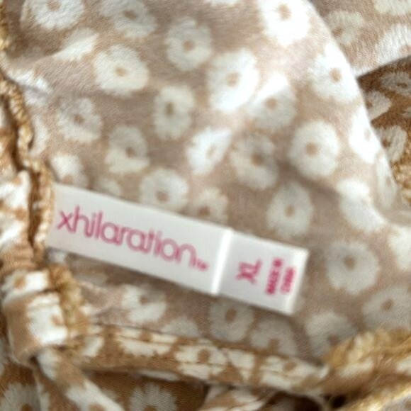 Xhilaration Beige & Red Floral Boho Maxi Dress XL Adjustable Straps Sleeveless - Picture 3 of 7